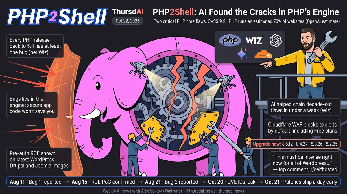PHP2Shell: AI found the cracks in PHP's engine, with the disclosure timeline and the patched versions